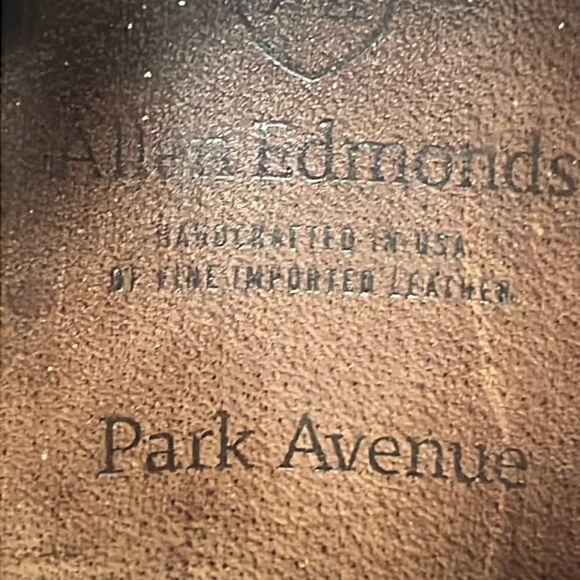 🔥🔥 ALLEN EDMONDS Park Avenue Oxford Derby Handcrafted Leather Shoes 10.5A -EUC - Picture 9 of 13